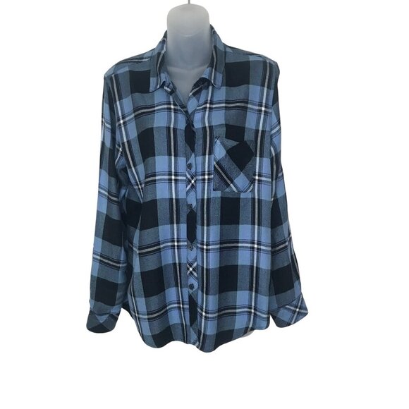 Rails Hunter Current Onyx White Button Down Shirt Size M - Picture 3 of 8